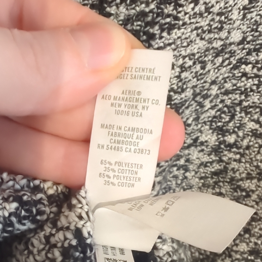 OFFLINE By Aerie Snowday Mock Neck Mid Cropped Sweatshirt Marled Texture - Picture 6 of 6